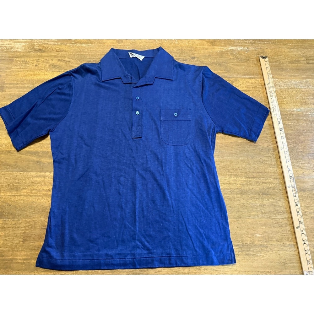Greg Richard Polo Shirt Mens Large Blue Adult Short Sleeve Pocket Vintage Good